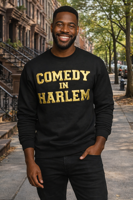 Black Comedy In Harlem crewneck (Gold Letters)