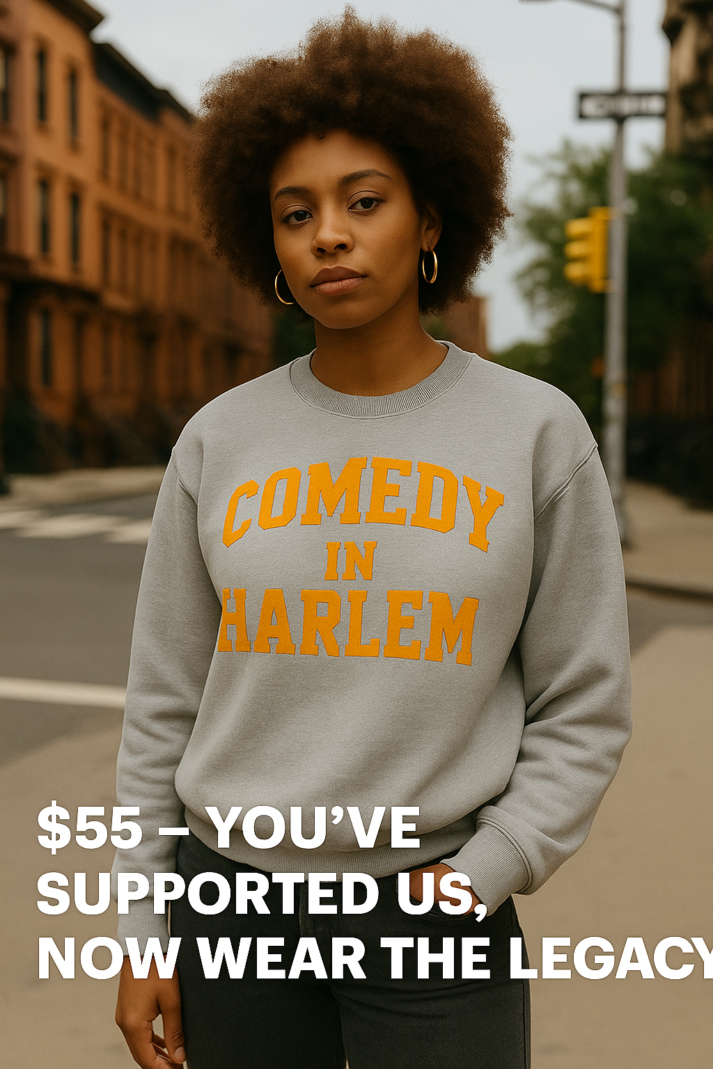 Grey Comedy In Harlem Crewnecks